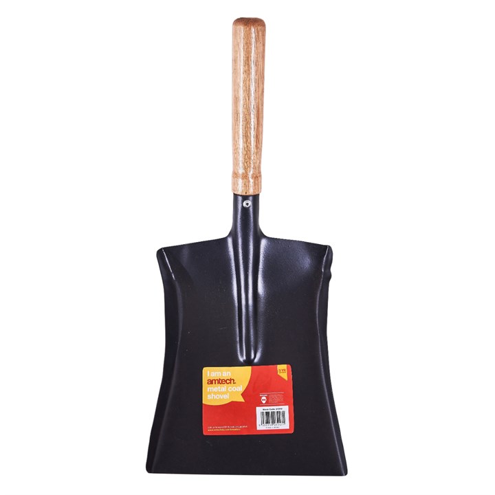 Amtech Metal Coal Shovel with Wooden Handle Black U1310