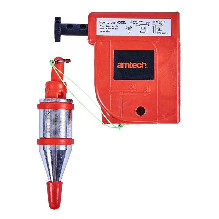Amtech Magnetic Plumb Bob and Line Red 400g G4130