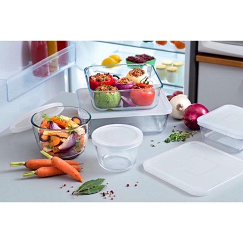 Pyrex Round Glass Food Storage Container with Lid Clear 600ml 152P001 | Airtight | Thermal Shock Resistant