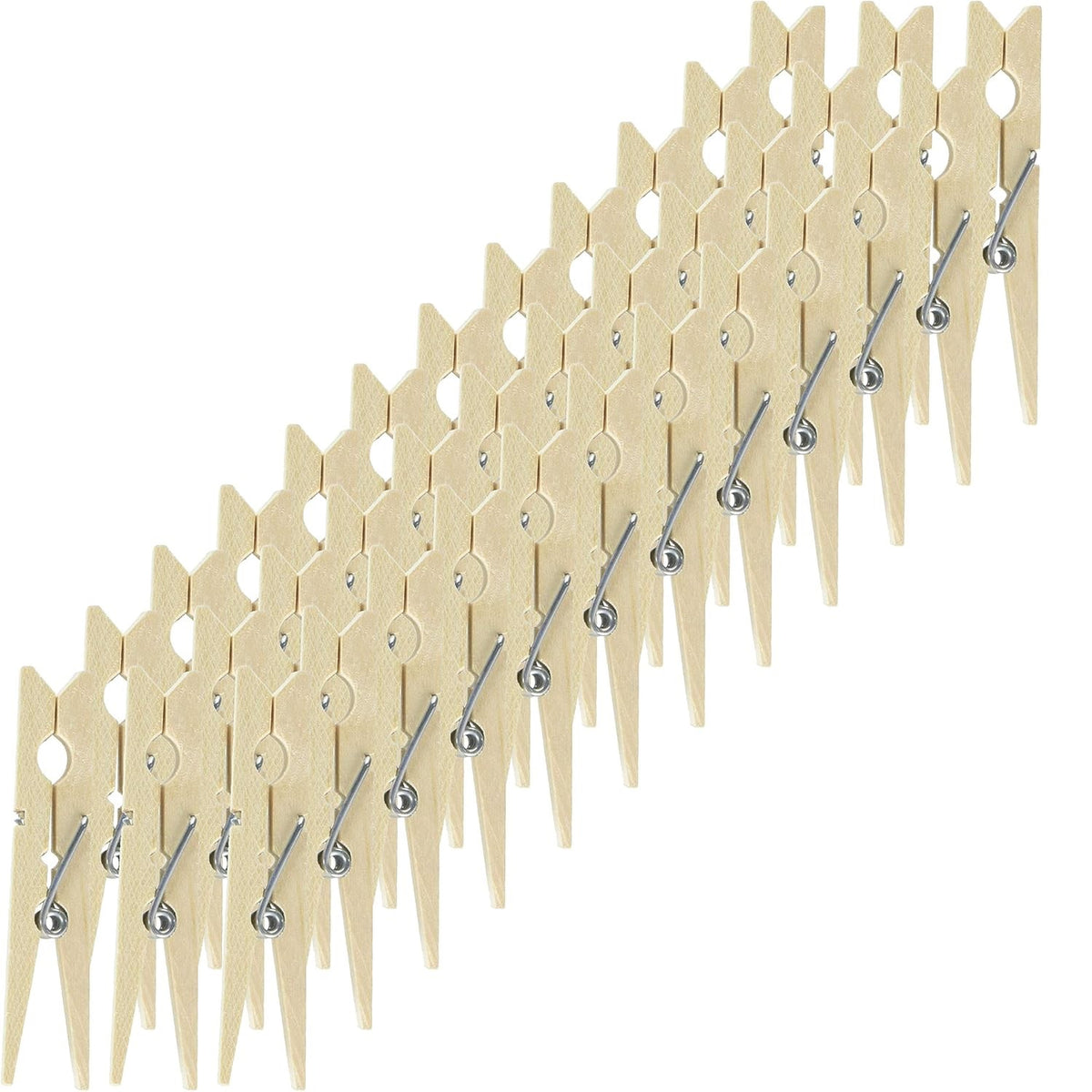 Elliott Birchwood Clothes Durable Wooden Pegs Brown 7.2cm x 1.2cm Pack of 36 ELCP0036 | Pegs with Stainless Steel Spring | Recyclable and Mark-Free | Ideal for Laundry Drying and Everyday Use