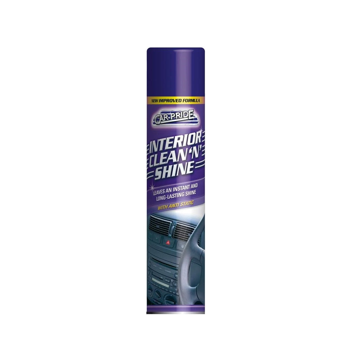 151 Car-Pride Interior Clean N Shine Spray Multicolured 500ml | Anti-Static Dashboard and Trim Cleaner | Long-Lasting Shine and Protection