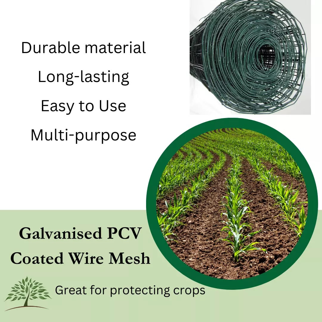 Green Blade Heavy-Duty Plastic Mesh Net Green 5Mtr x 1Mtr CW151 | HDPE Mesh with 20mm Mesh Holes | Garden Netting for Plants-Trees and Fencing | Deter Birds and Pests