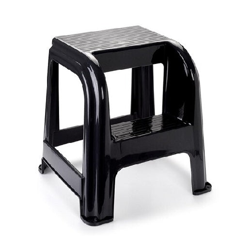 PlasticForte Domus 2 Step Stool Black 42.2cm Ã— 44cm Ã— 46cm 1200302