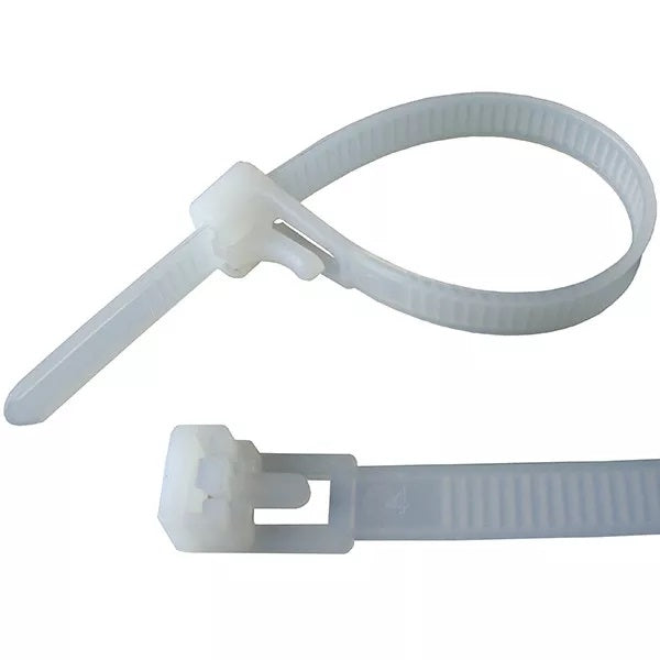 Green Jem Releasable and Reusable Cable Ties Natural 710mm x 8mm Pack of 10 HW10QR710N | Loop Tensile Strength 48Kg | Simple to Install and Release