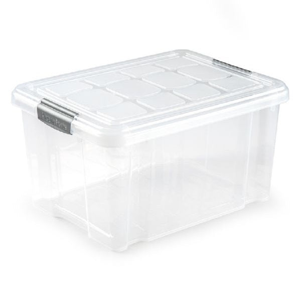 PlasticForte Multipurpose Box with Lid No 1 Transparent 16Ltr 30cm x 40cm x 21cm 11116G8
