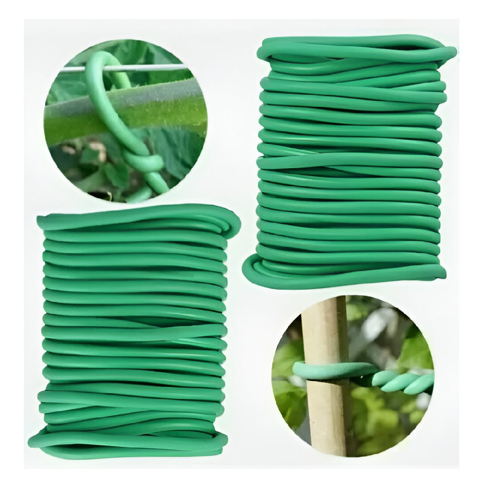 Green Blade Flexible Twist Garden Tie Green 2.5mm x 8Mtr TT151 | TPR Material | Durable | Reusable Garden Wire | For Use in the Garden  - Greenhouse and Around the Home