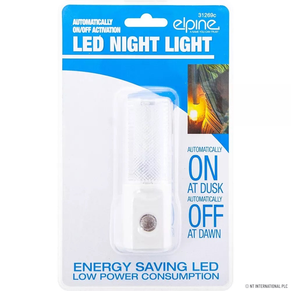 Elpine Automatically On-Off Activation LED Night Sensor Light White 31269C | Automatically On at Dusk | Automatically Off at Dawn