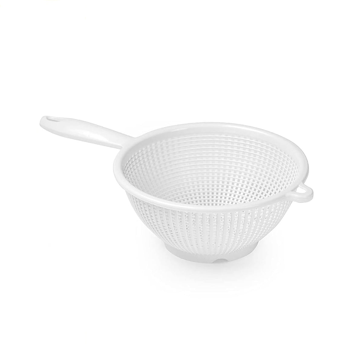 PlasticForte Draining Strainer with Handle White 24cm 12210AE | For Kitchen Use | Safe and Hygienic