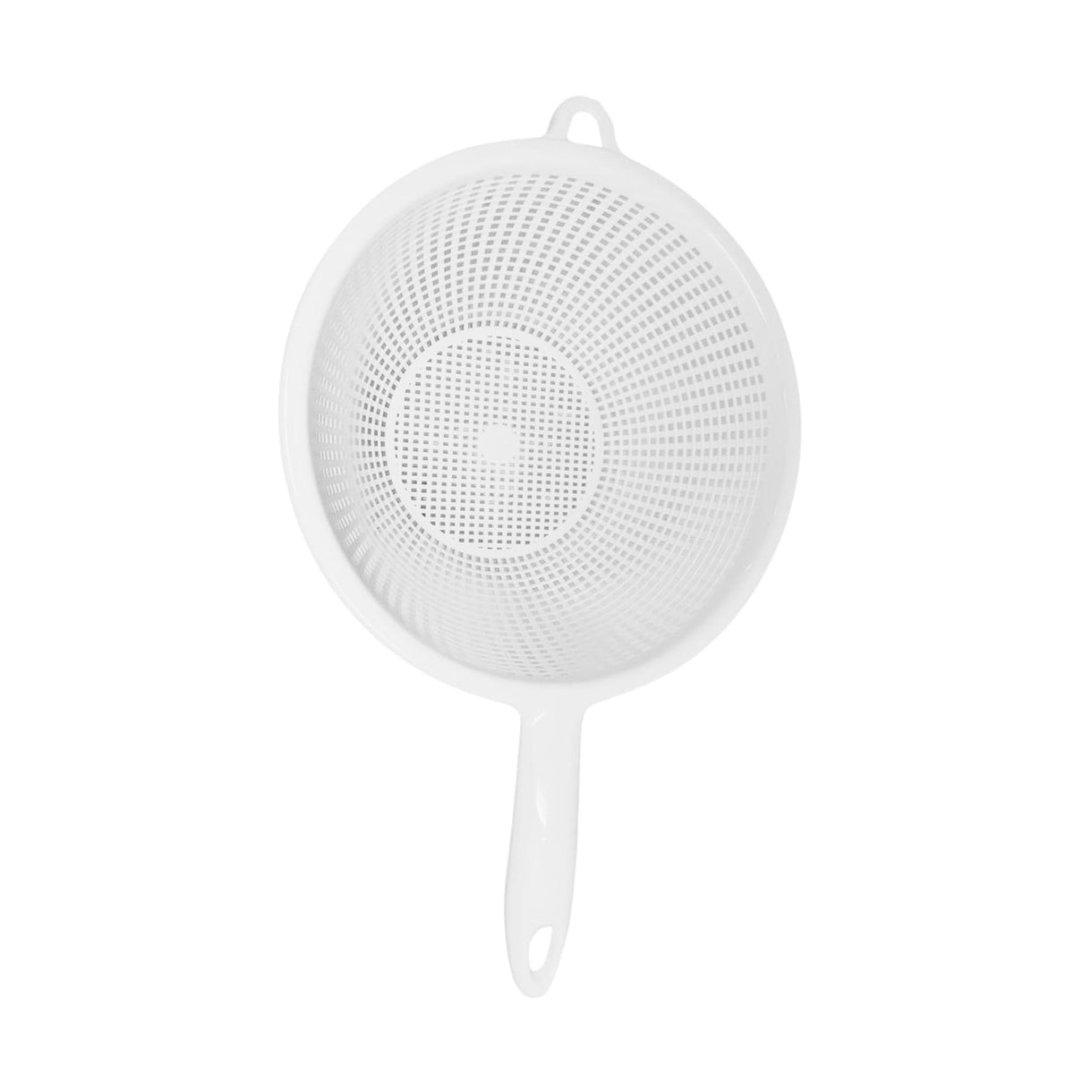 PlasticForte Draining Strainer with Handle White 24cm 12210AE | For Kitchen Use | Safe and Hygienic