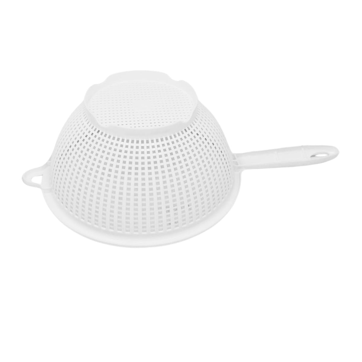 PlasticForte Draining Strainer with Handle White 24cm 12210AE | For Kitchen Use | Safe and Hygienic