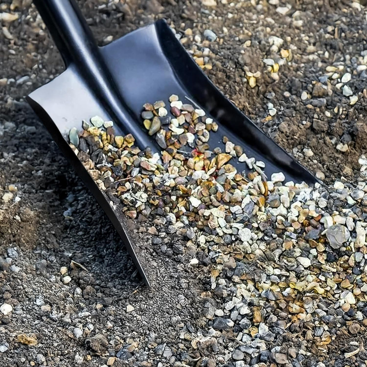 Green Blade Multi-purpose Heavy-Duty Square Mouth Shovel with D-Handle Black GS150 | Sturdy Carbon Steel Construction | With Plastic Coated Finish | For Gardening-Landscaping and Construction Work