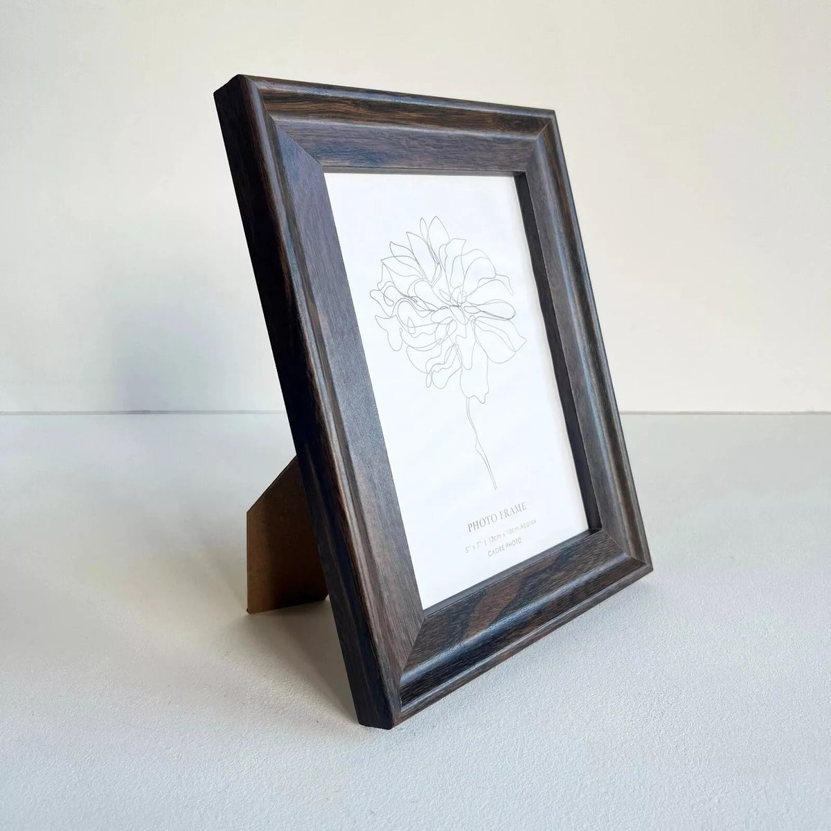 SiL Modern Rustic Wooden Photo Frame with Stand and Hanging Hooks Dark Brown 13cm x 18cm PH2439 | Elegant Picture Frames for Home and Office Decor