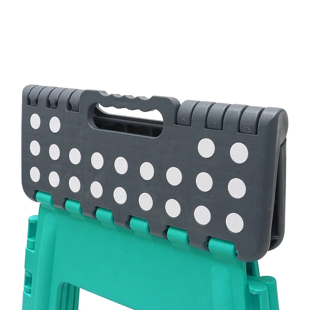 JVL Folding Step Stool Turquoise Large 1.55Kg 20-081TQ | Size- 40cm x 39cm x 32cm | Folded- 53cm x 39cm x 4cm | Easy and Light to Carry