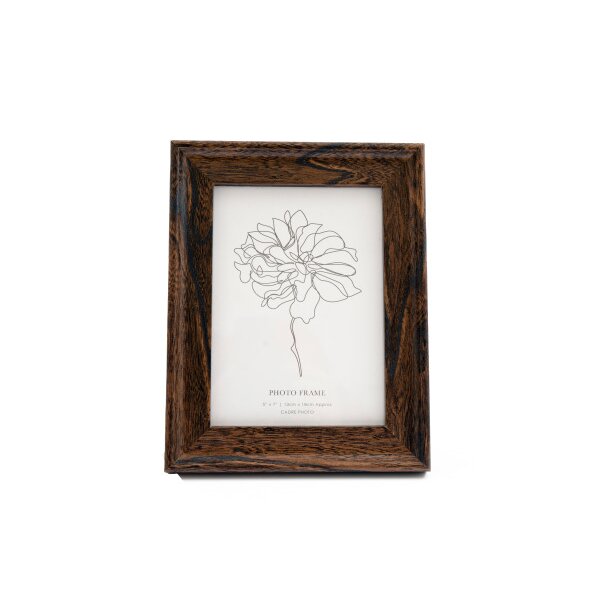 SiL Modern Rustic Wooden Photo Frame with Stand and Hanging Hooks Dark Brown 10cm x 15cm PH2438 | Elegant Picture Frames for Home and Office Decor
