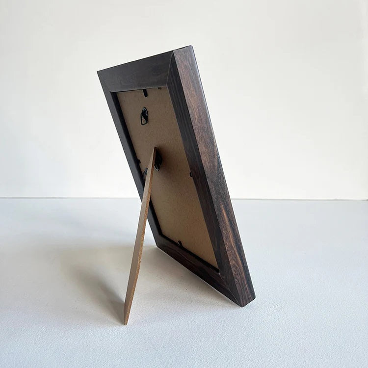 SiL Modern Rustic Wooden Photo Frame with Stand and Hanging Hooks Dark Brown 10cm x 15cm PH2438 | Elegant Picture Frames for Home and Office Decor