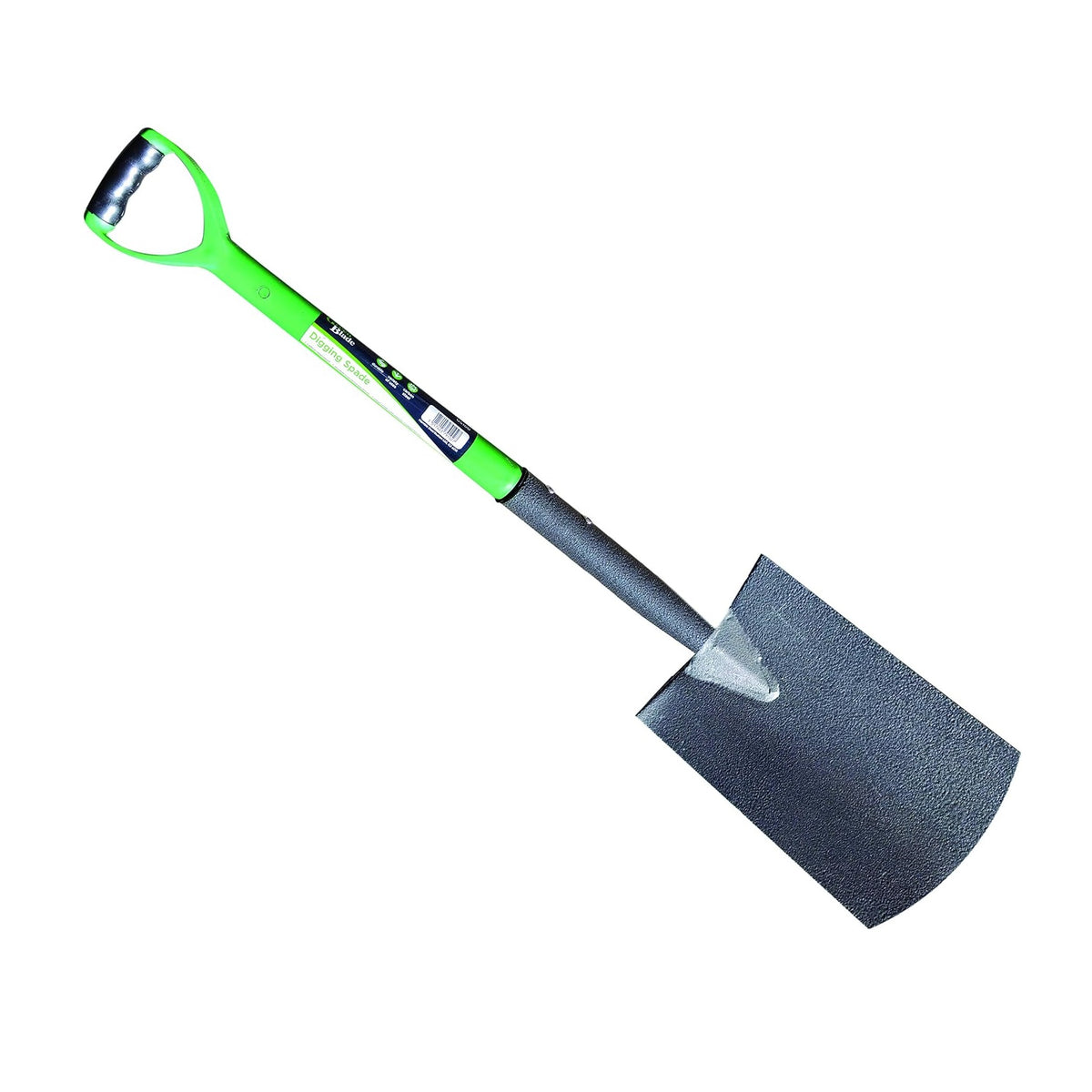 Green Blade Heavy-Duty Carbon Steel Digging Spade with D-Handle Green and Black GS100 | With Soft Grip Handle | Garden Tool for Soil and Lawn Work