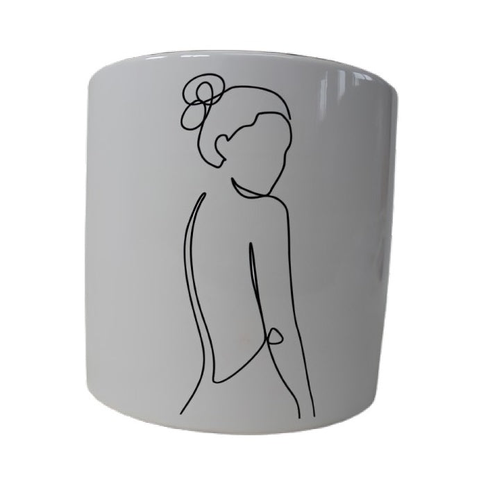 Sifcon Woman Planter White 15cm x 15cm x 15cm WO0011