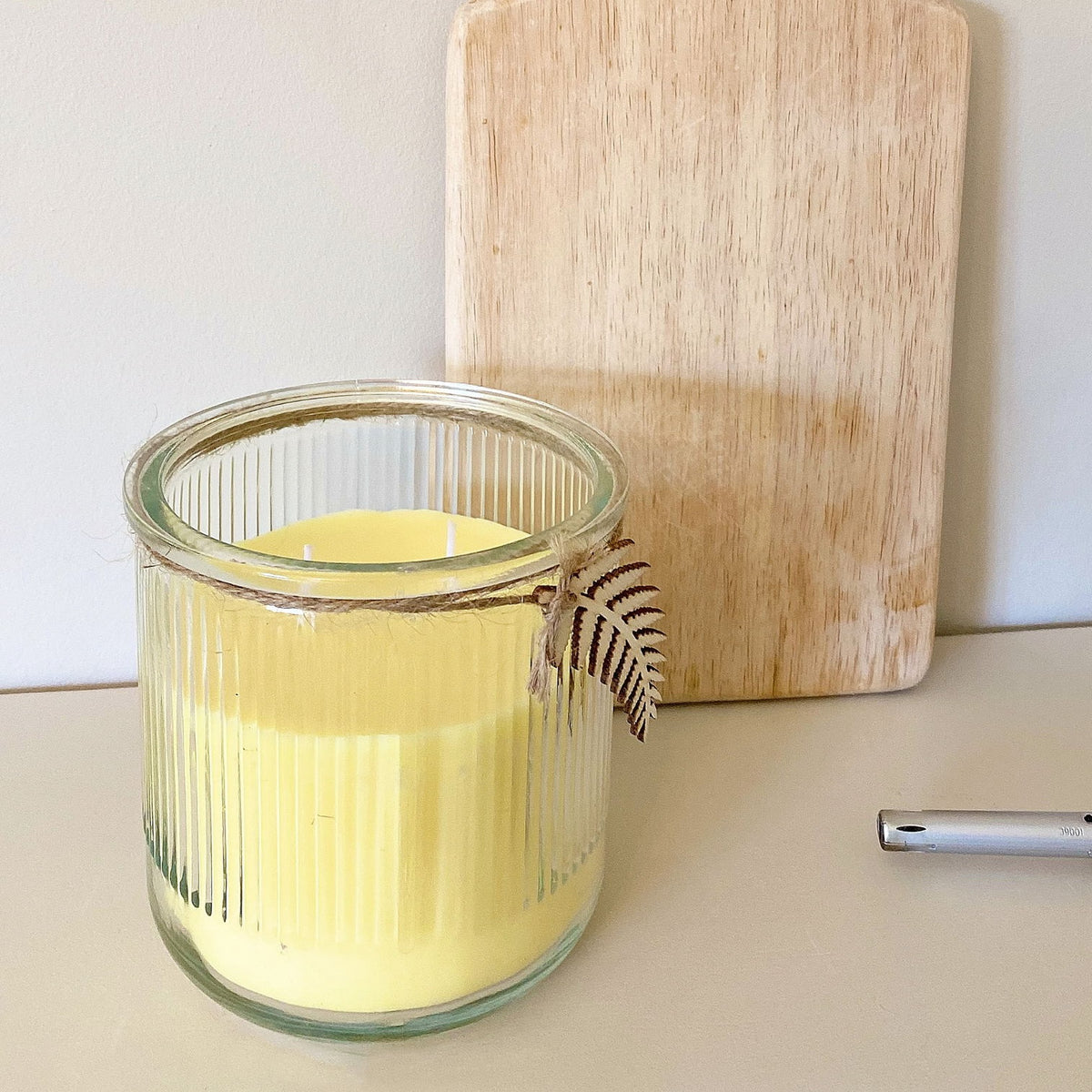 Sifcon Citronella Glass Candle Yellow 12cm x 12cm OL0162