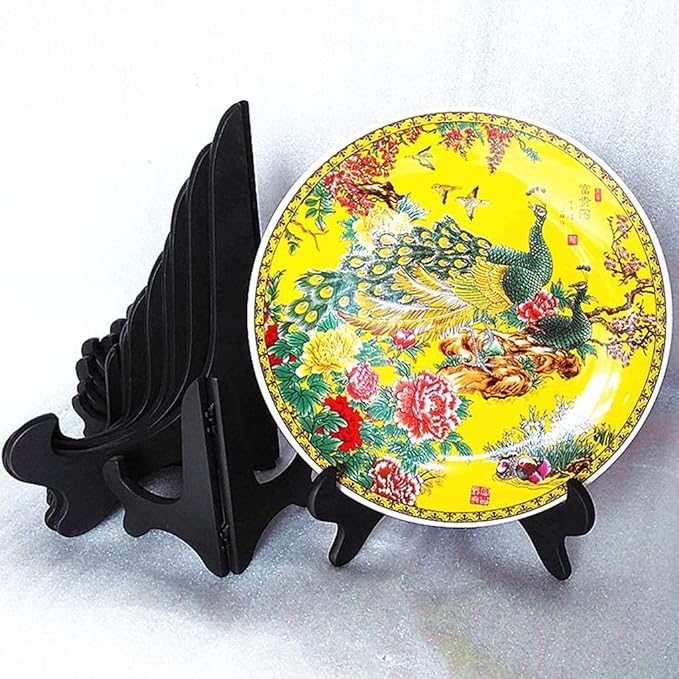 SiL Home Foldable Plastic Plate Stands Assorted Colours 9cm x 5cm Pack of 3 HH6131 | Hinged Easel Display Holders for Photos-Wedding Place Cards and Art