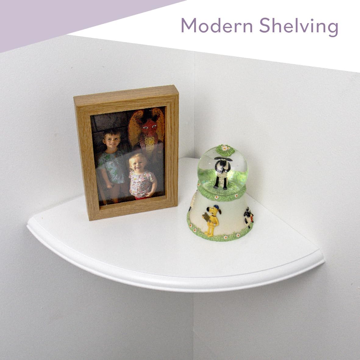 Anika Space-Saving Floating Corner Shelf with Wall Fixings White 28.5cm x 28.5cm 66809 | 2Kg Capacity