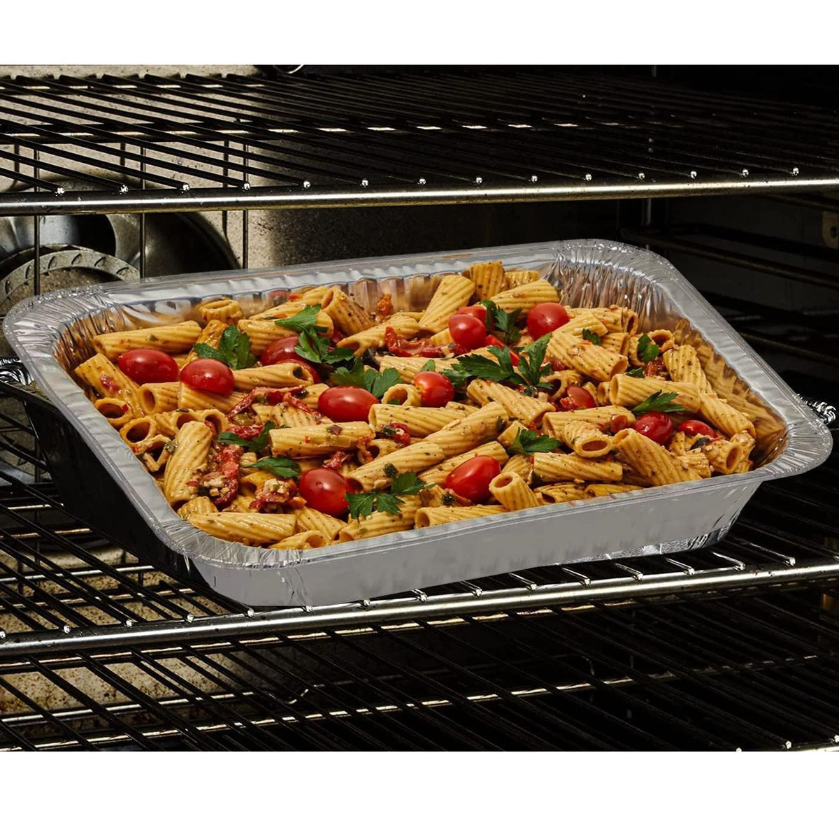 Best House X-Large Aluminium Foil Roasting Dish Silver 52.6cm x 32.5cm x 7.4cm Pack of 1 CD621 | Disposable Baking Tray for Cooking and Catering | Freezer and Fridge Safe | Reusable and Recyclable
