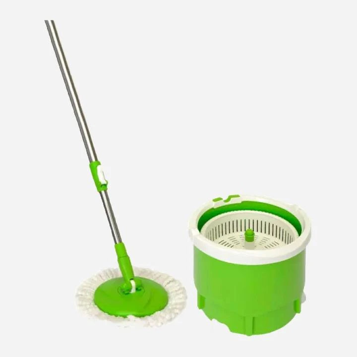 Bettina Clean Water Spin Mop with Bucket Green and White B505 | Self-Cleaning Mop System | 2 Mop Pads Included | Lightweight and Easy to Use | Compact for Storage