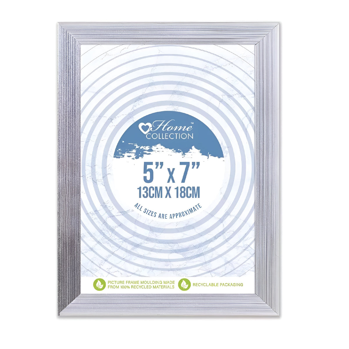 Design Group Cambridge Glass Frame White 5-Inch x 7-Inch MIAM-2 | Made from 100 Percent Recycled Materials