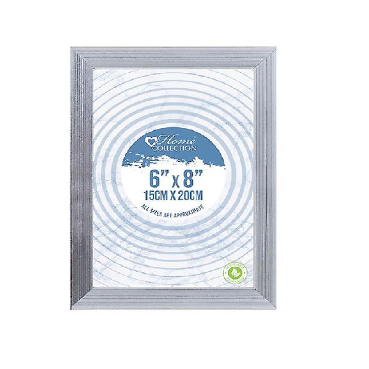 Design Group Cambridge Glass Frame Silver 6-Inch x 8-Inch BDAR-2 | Made from 100 Percent Recycled Materials