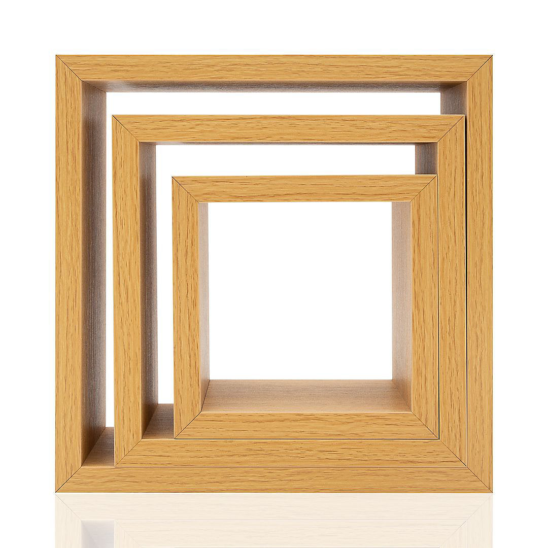 Anika Floating Cube Shelves Oak 62799 | Max Weight 5Kg Each | Wall Fixings Included