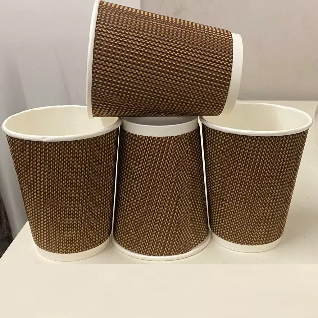 Ecowise Dotted Hot Kraft Cups Brown 235ml Pack of 25 EC-1000 | 100 Percent Natural and Recyclable