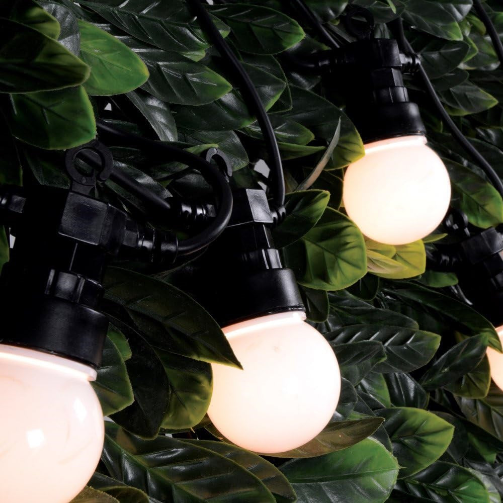 Lyyt Outdoor LED Festoon Lights Warm White 10Mtr Pack of 10 880g 155.680UK | Weatherproof String | Lights for Garden-Parties and Events | Connectable Up to 12 Sets | IP44 Rated Adapter | Durable and Energy Efficient | Power Cable Length - 5.2Mtr