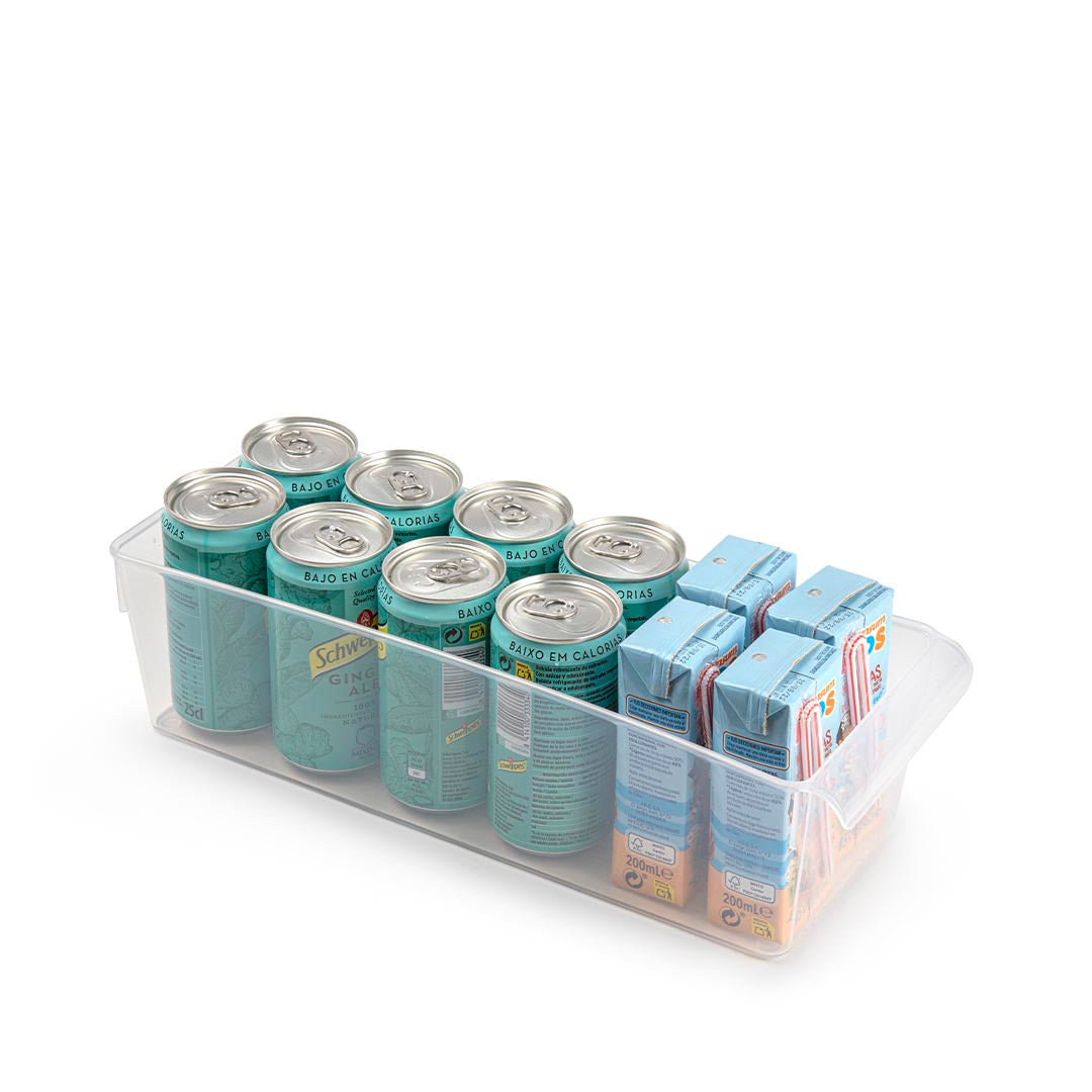 Plasticforte Frosted Fridge Organiser No.12 Transparent 14.5cm x 37cm x 10cm 14002 | Kitchen Organizer for Fruits-Vegetables and Pantry Items | Reusable