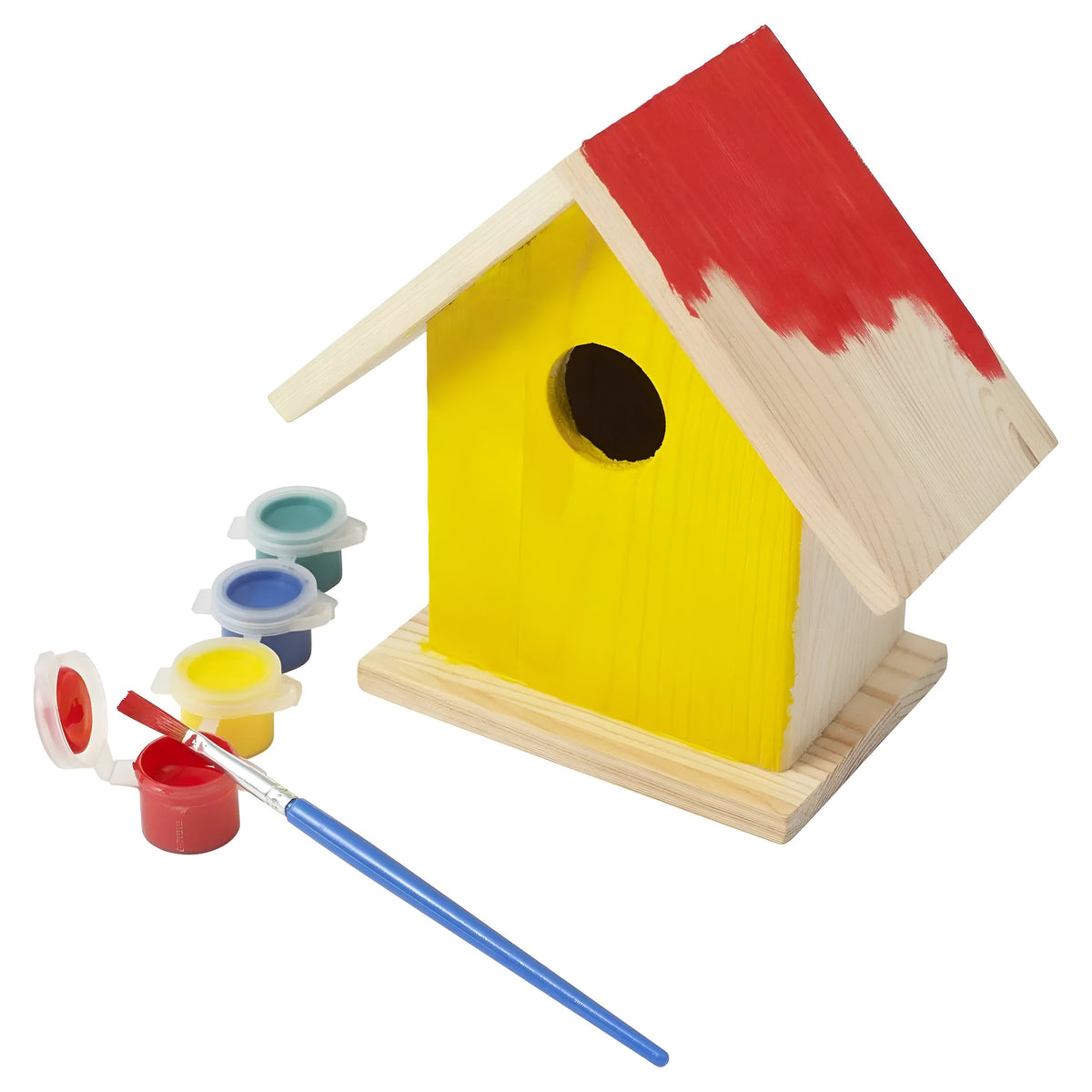 Redwood Leisure Paint Your Own Wooden Bird House Beige 13cm x 9.5cm x 9cm BH290