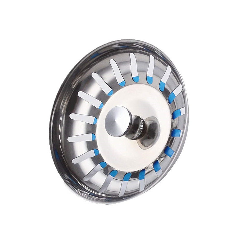 Ashley Housewares Stainless Steel Strainer Plug Universal Size SS408 | Durable | Dual Function - Can be Used as Both a Sink Plug and Strainer/Fitter | Easy to Install - Remove and Clean