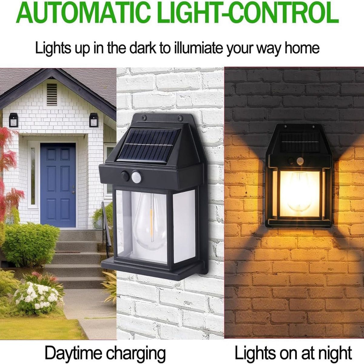Kingavon Solar Sensor Security Light Black 550 Lumens SL235 | Solar Panel | Automatically Turns on at Night | Weatherproof | Rechargeable | 8 Hours on a Full Charge | No Outlet Required | Motion Detection | Zero Electricity Bill
