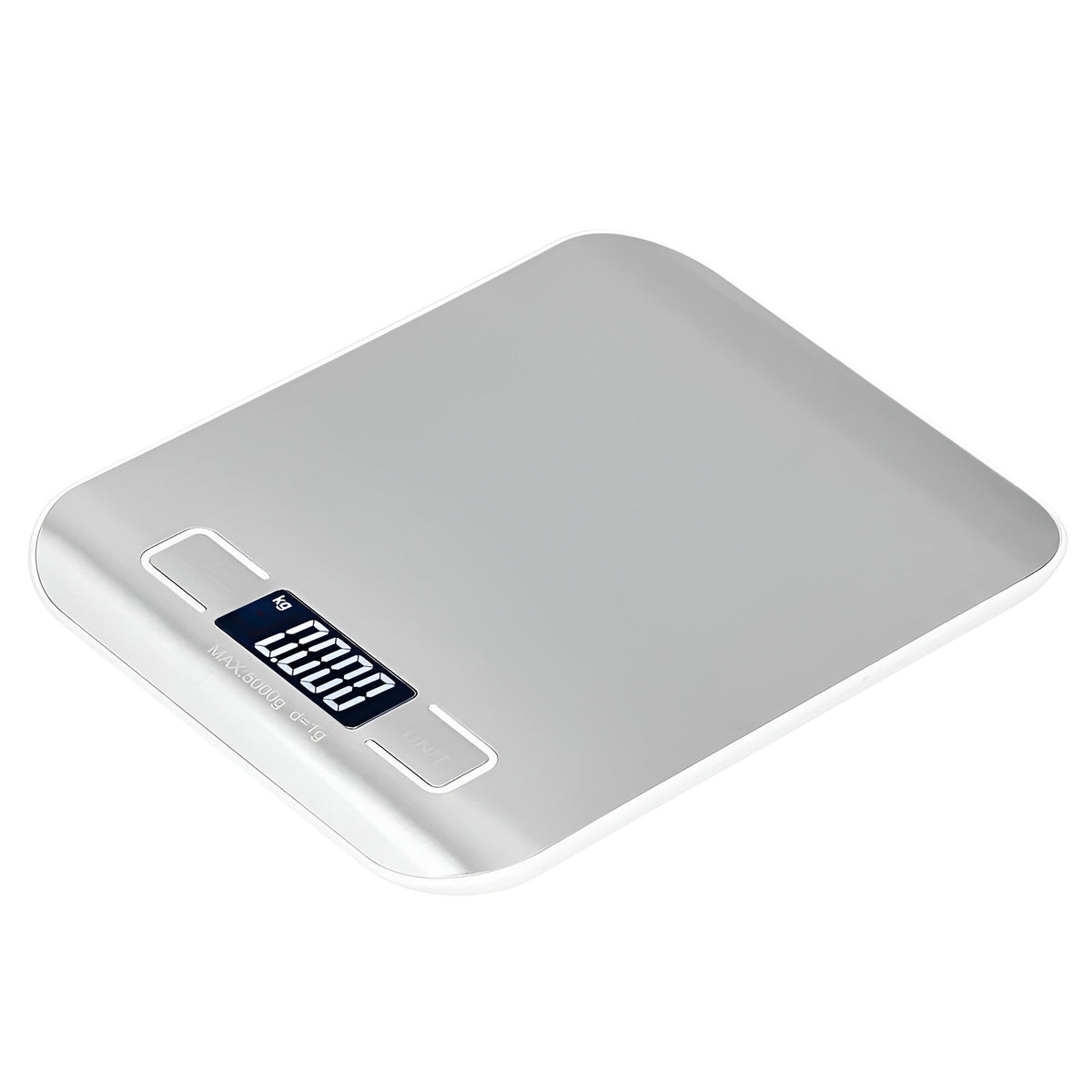 Kingavon Digital Kitchen Scales Grey 180mm x 140mm x 18mm DS091 | LCD Display | Auto 0n/off | Low Power/Overload Indicator | Lightweight | Max Loading