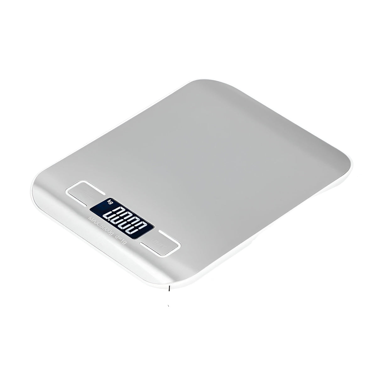 Kingavon Digital Kitchen Scales Grey 180mm x 140mm x 18mm DS091 | LCD Display | Auto 0n/off | Low Power/Overload Indicator | Lightweight | Max Loading