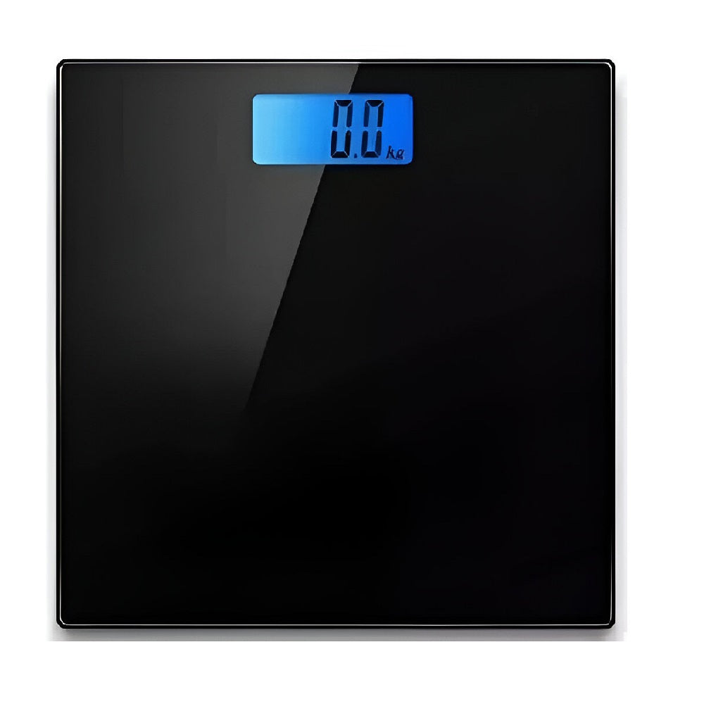 Kingavon Digital Bathroom Scales Black 26cm x 26cm x 2cm DS092 | LCD Display | Auto 0n/off | Low Power/Overload Indicator | Lightweight | Max Loading