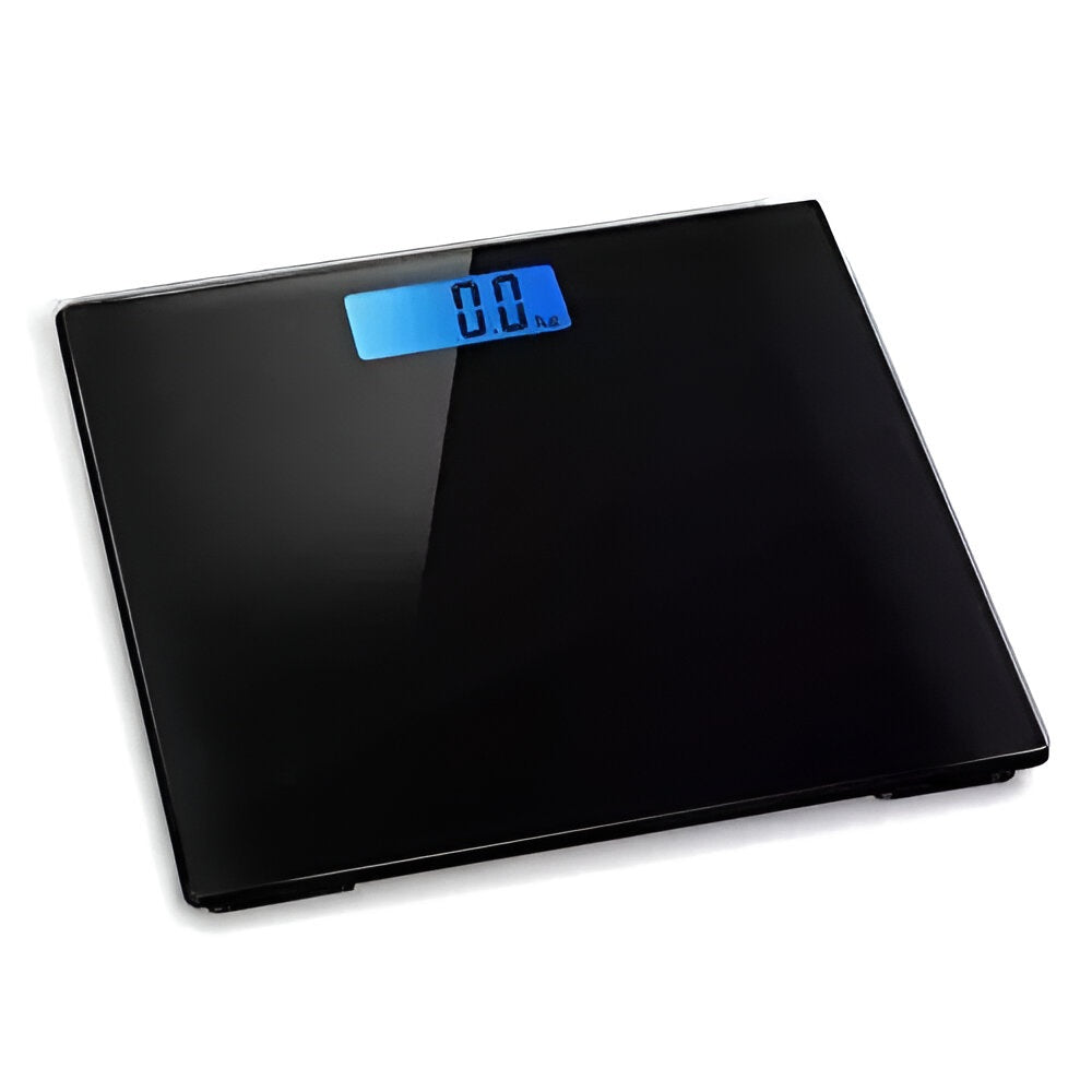 Kingavon Digital Bathroom Scales Black 26cm x 26cm x 2cm DS092 | LCD Display | Auto 0n/off | Low Power/Overload Indicator | Lightweight | Max Loading