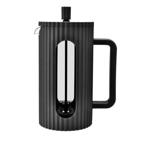 Grunwerg Cafe Ole Ciao 3 Cup Cafetiere Coffee Maker Black 350ml AM-03BK | Easy Pour Spout | Cool Touch Handle | Contemporary Elegant Design | Stainless Steel Gauze | Sturdy Heatproof Body