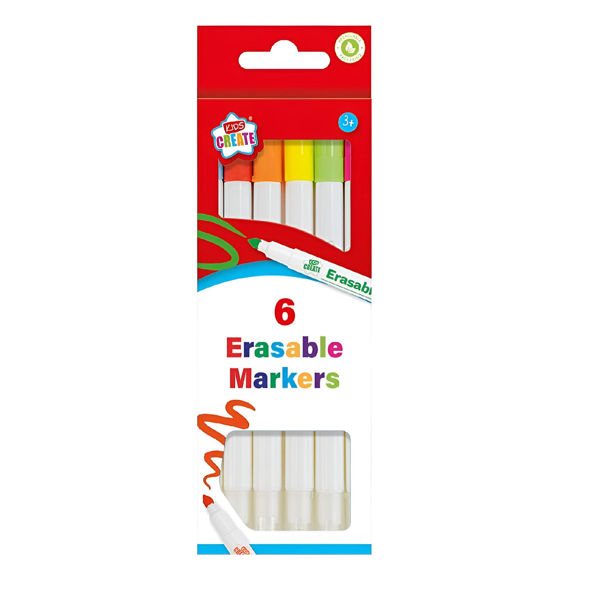 Design Group Kids Create Erasable Markers Assorted Pack of 6 FSC-MKER