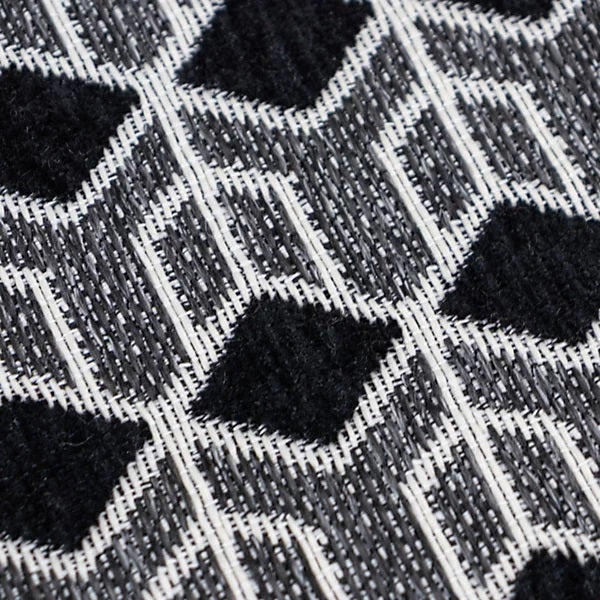 Allure Geometric Pattern Woven Chenille Heavy-Duty Indoor Doormat Black and Grey 50cm x 75cm 01-333 | Non-Slip Rubber Backing Mat | Dirt and Moisture Absorbent | Perfect for Hallways and Kitchens | Keeps Floors Clean | Wrinkle-resistant