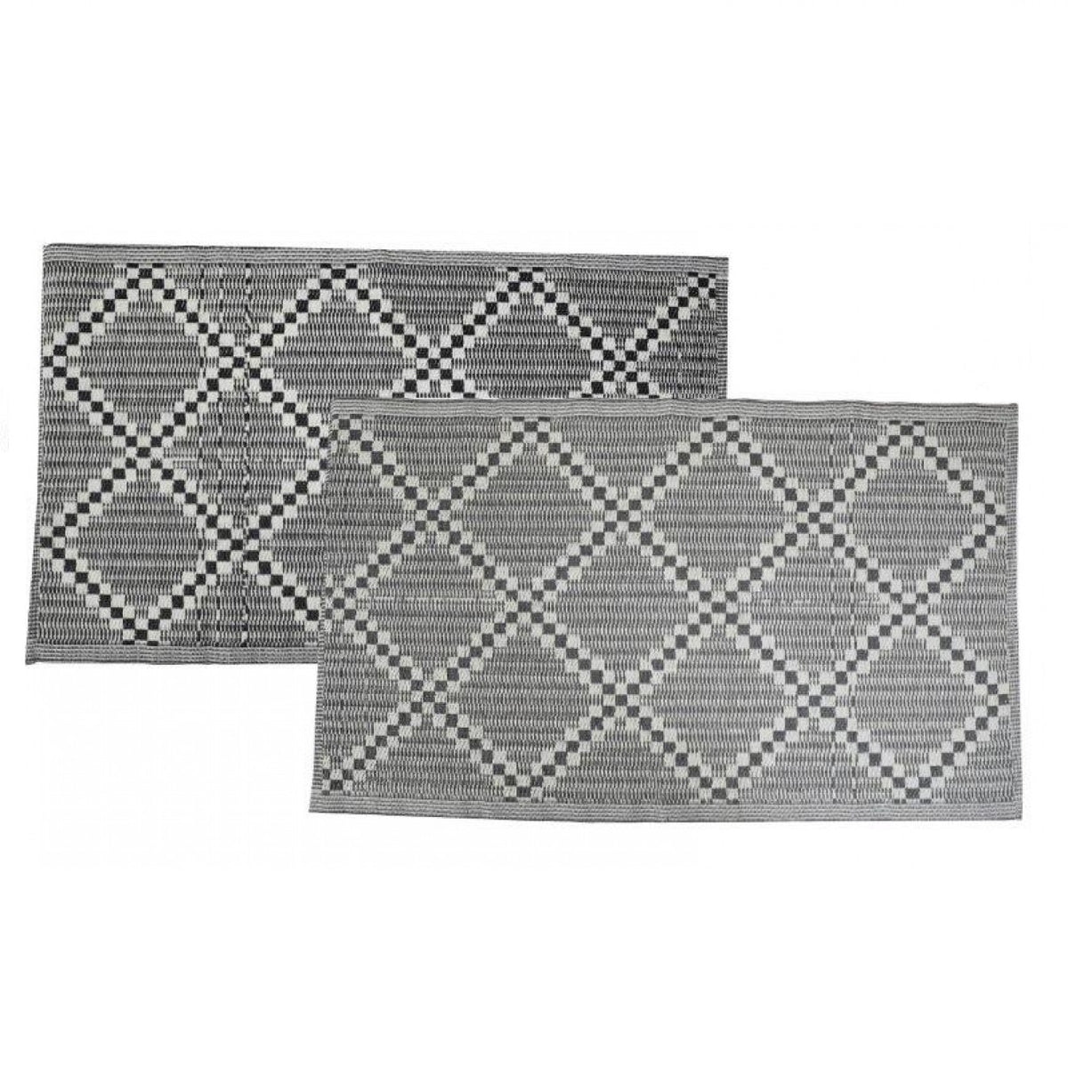 SiL Diamond Pattern Mat Grey and Black 120cm x 180cm Pack of 1 TX1452 | Indoor and Outdoor Use | Stylish Woven Design for Home and Garden