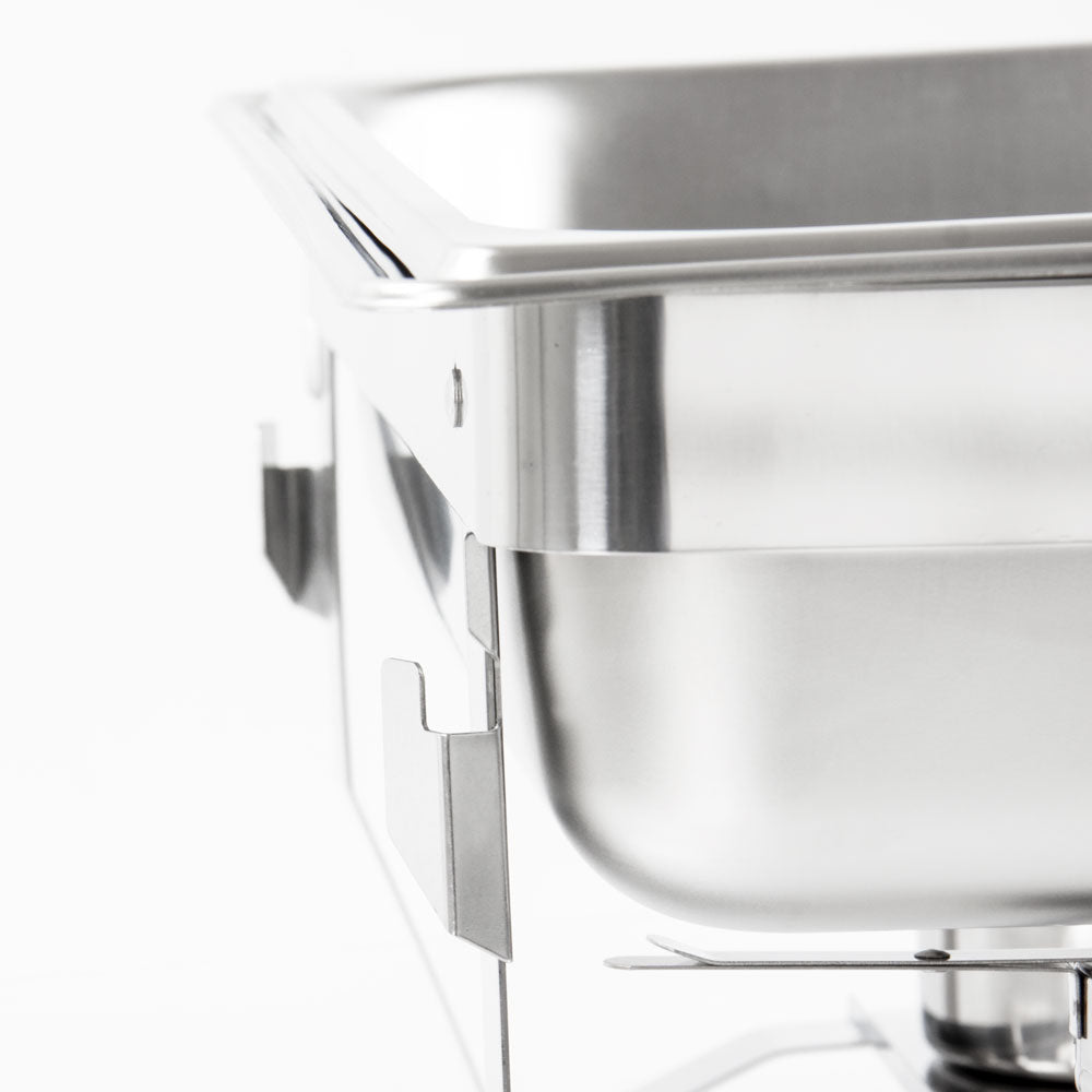 SQ Professional Banquet Single Compartment Chafing Dish Chrome 600mm x 350mm x 320mm 9.5Ltr 1465 | High Quality Stainless Steel | Ideal for Buffet Services | Twin Fuel Holders | Easy to Clean | Easy to Transport