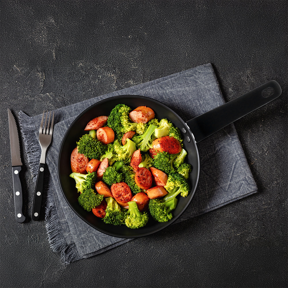 SQ Professional Zoya Forged Frying Pan Black 24cm 11737 | Stay Cool Handle | Non Stick Coating | Induction Ready
