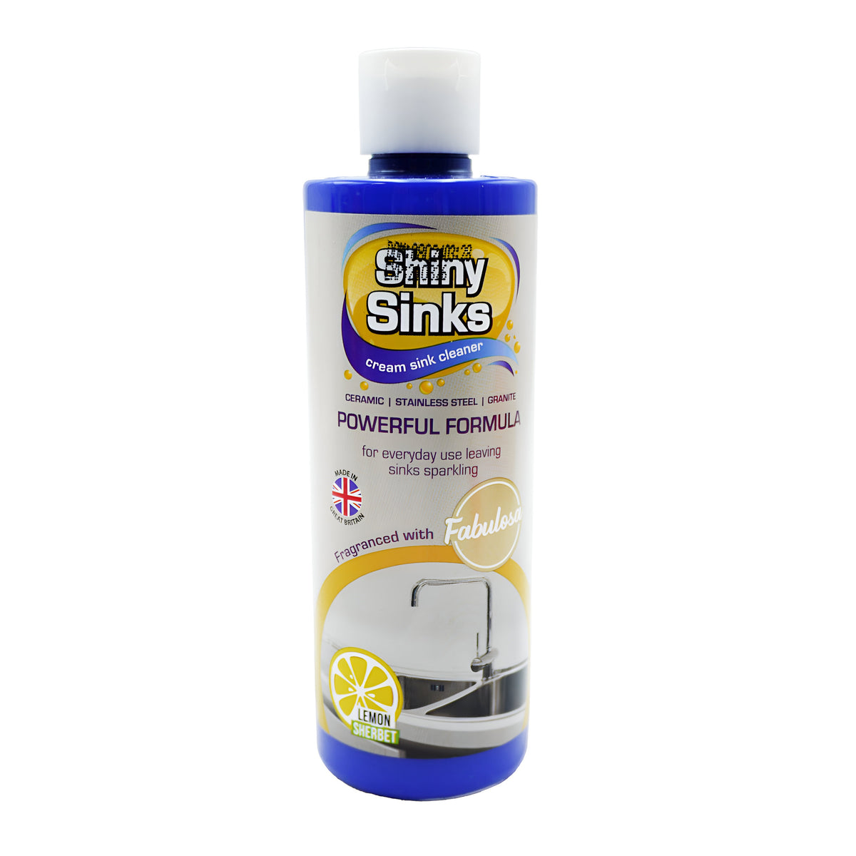 Shiny Sink Lemon Sherbet Scented Cream Sink Cleaner 250ml 11601 | Powerful Formula | Fragranced with Fabulosa | For Everyday Use Leaving Sinks Sparkling | Ceramic | Stainless Steel | Granite