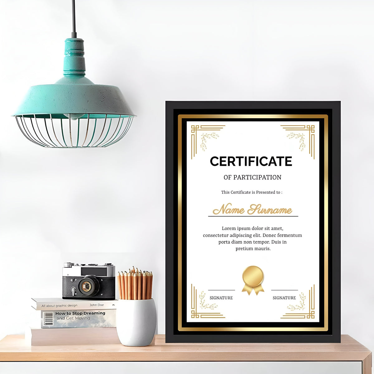 Design Group Home Collection London Styrene A4 Certificate Frame Black 21cm x 29.7cm BSYE/3