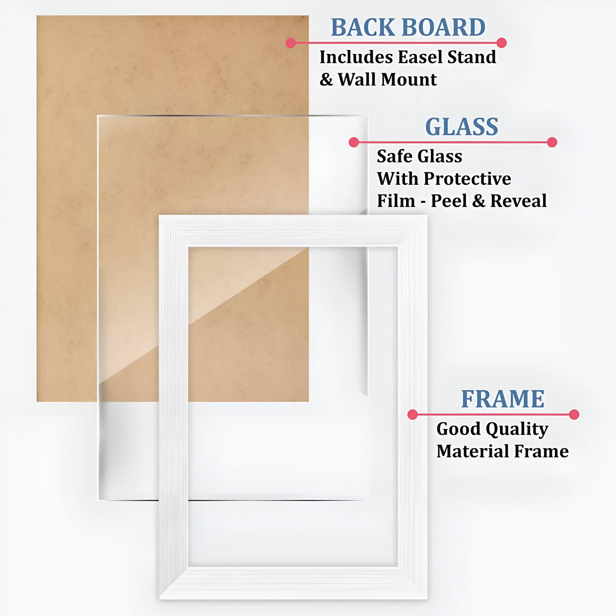 Design Group Home Collection A4 Certificate Cambridge Glass Frame White 21cm x 29.7cm MIAQ/2