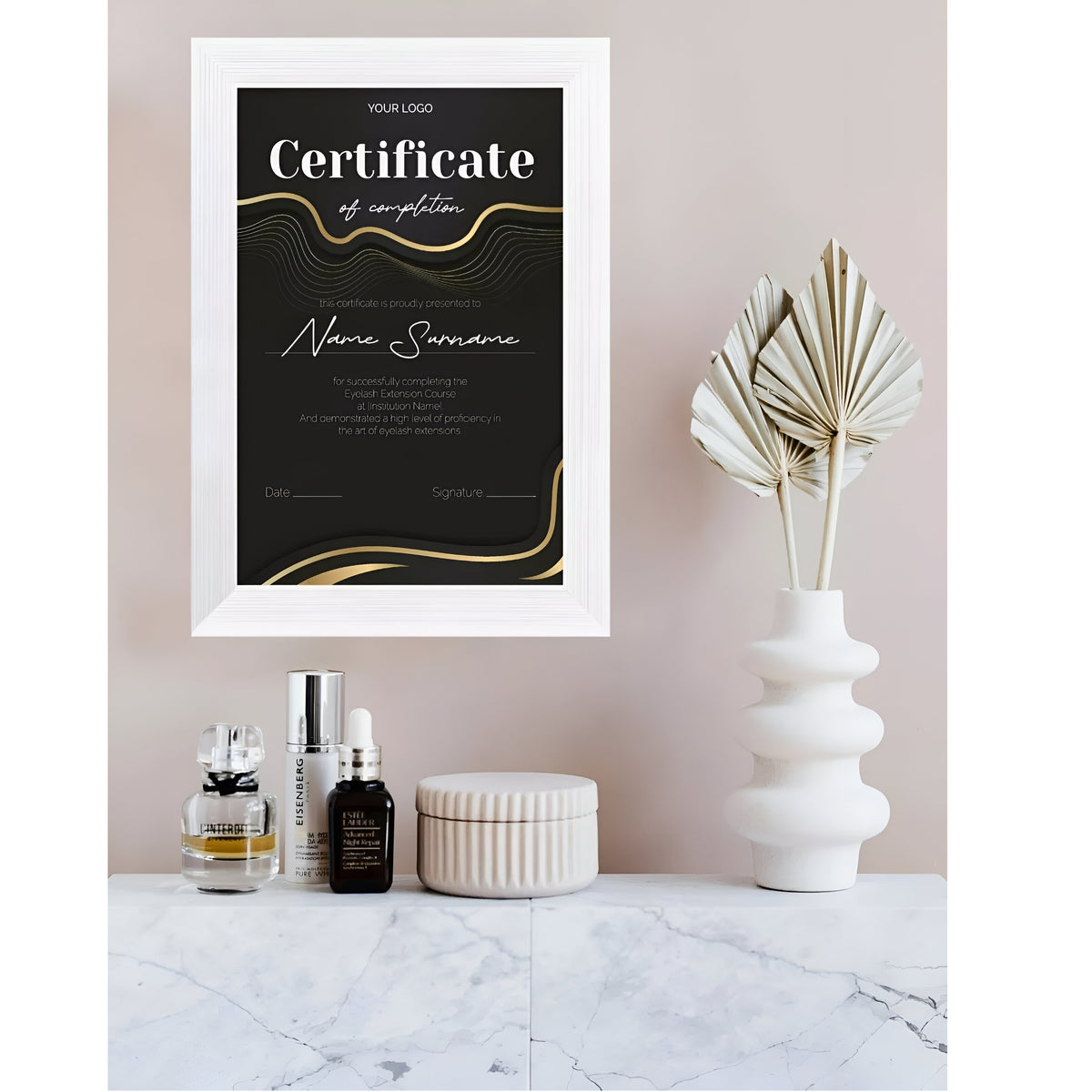 Design Group Home Collection A4 Certificate Cambridge Glass Frame White 21cm x 29.7cm MIAQ/2