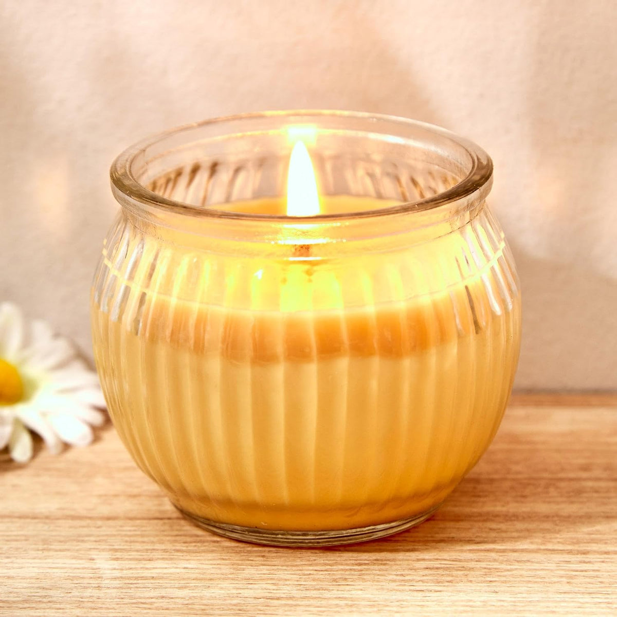 Sil Citronella Scented Glass Jar Candles Yellow Pack of 3 OL0163 | Outdoor Insect Repellent | Fresh Fragrance for Garden and Patio